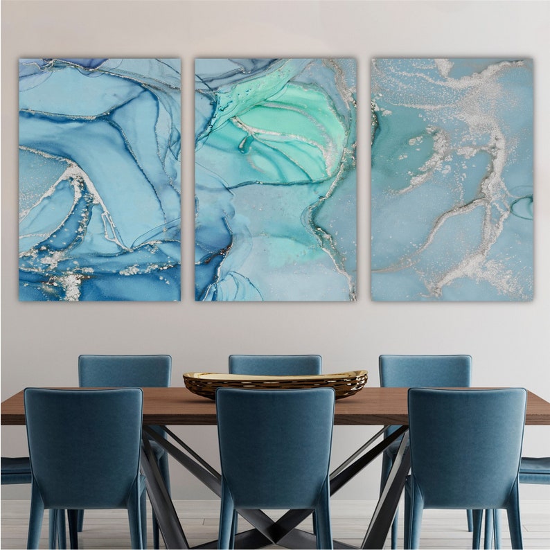 Fluid Art Prints Set of 3 CANVAS ART PRINTS Marble Wall Art 3 Etsy