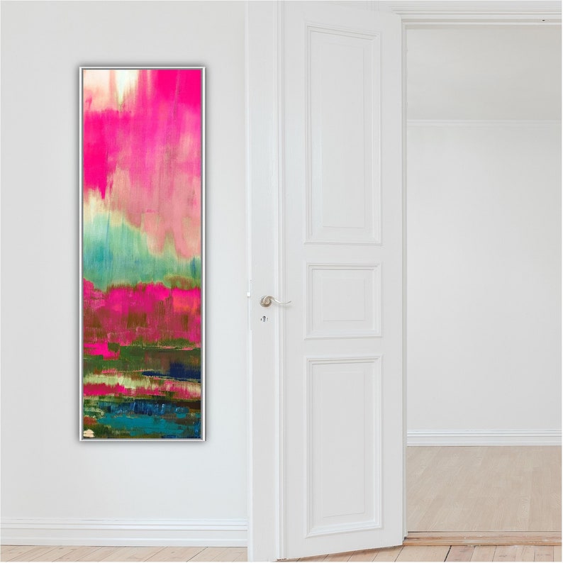 Hot Pink Wall Decor Hot Pink Abstract Hot Pink Wall Art Pink Etsy