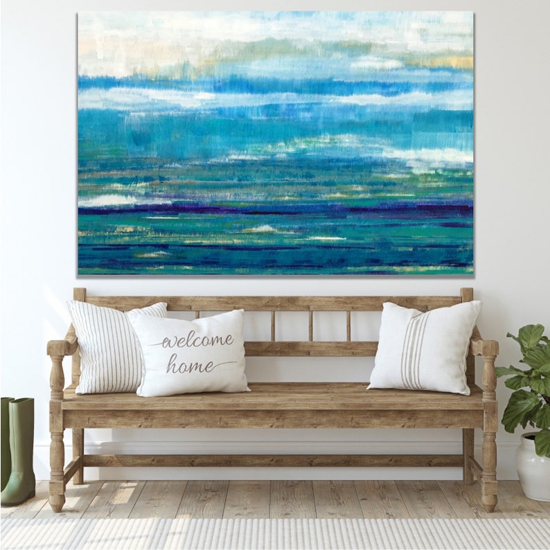 Horizontal Wall Art Coastal Wall Art Seascape Painting Beach | Etsy