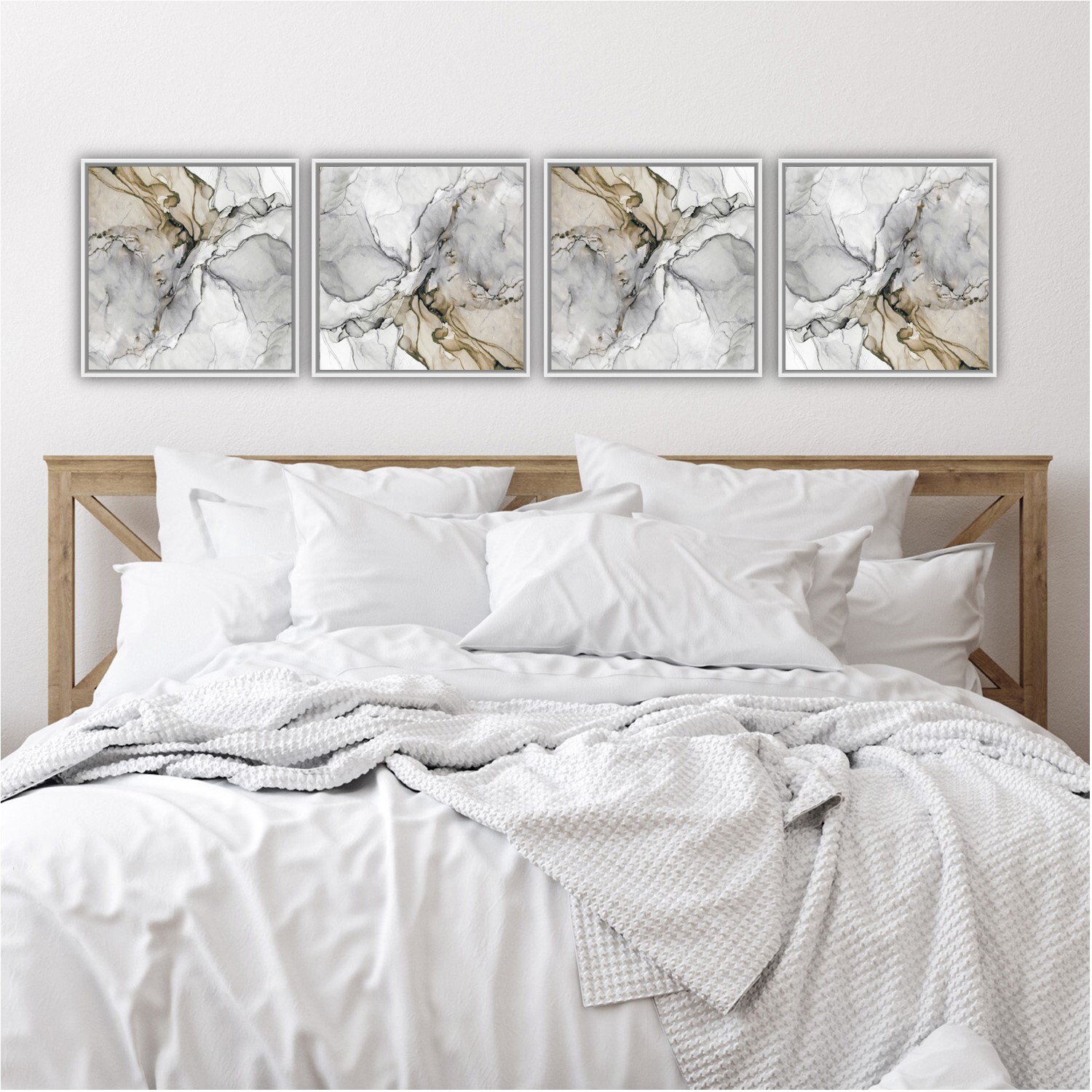 Framed Wall Art Set of 4 Canvas Prints Original Watercolor | Etsy