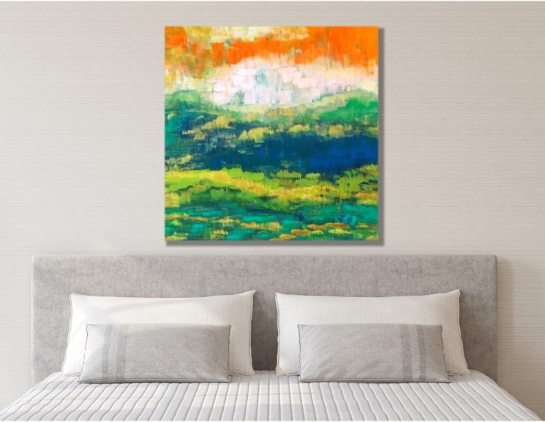 Master Bedroom Wall Decor Living Room Wall Art Decor Bedroom Wall Art Over The Bed Master Bedroom Decor Orange Landscape Painting On Canvas