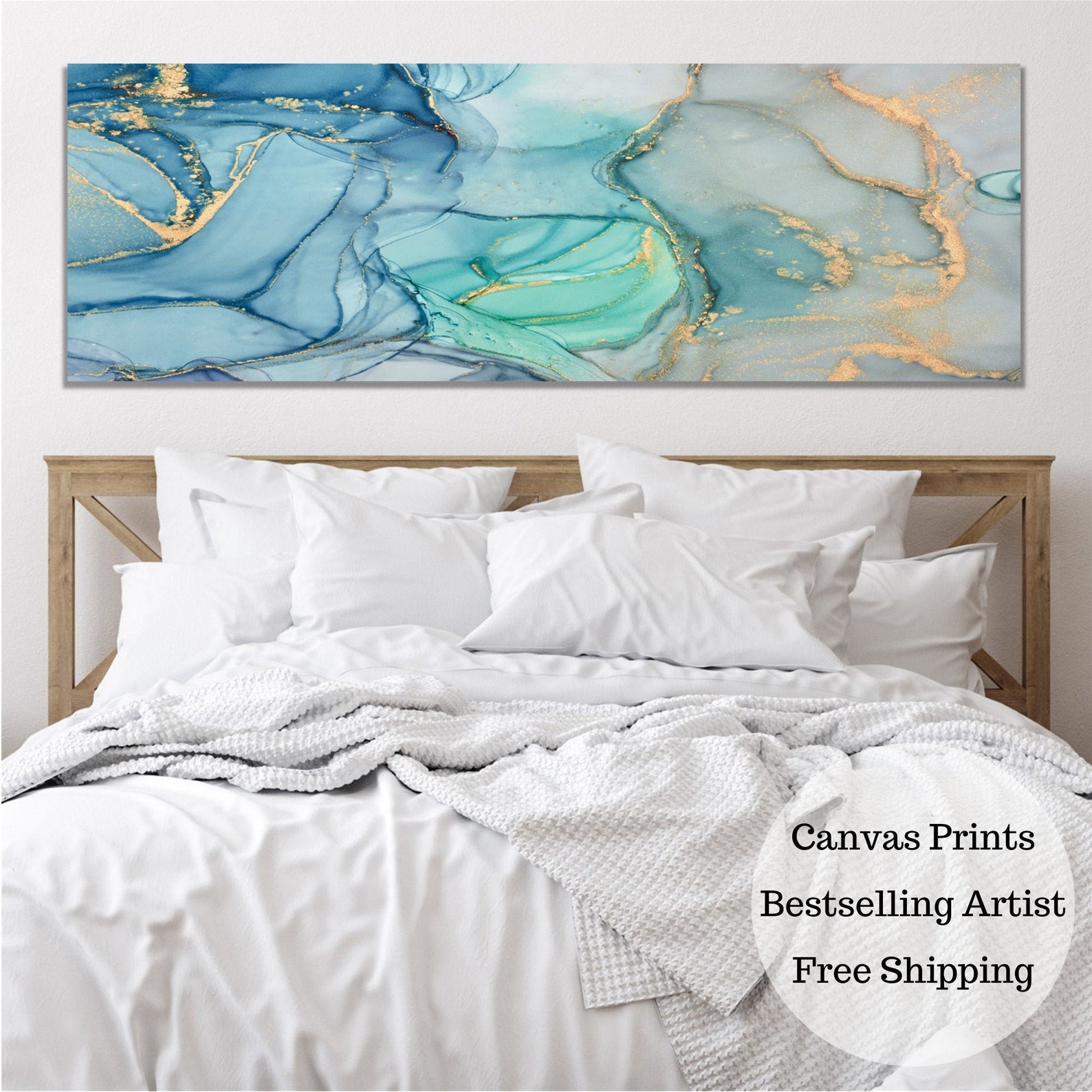 Large Acrylic Pour Painting on CANVAS PRINT Large Wall Art Etsy
