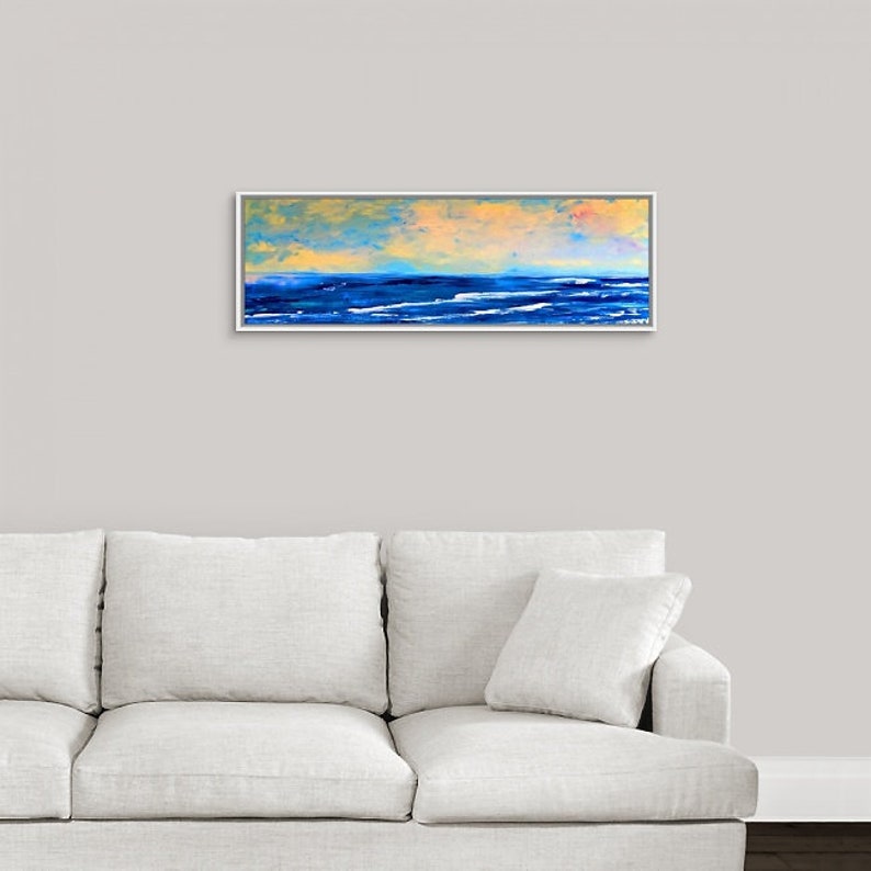 Long Beach Wall Art Framed Beach Print Horizontal Wall Art Etsy