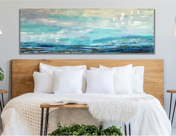 20x60 Wall Art Large Master Bedroom Wall Decor Over Bed Horizontal Wall Art Above Bed Abstract Wall Art Canvas Landscape Living Room Wall