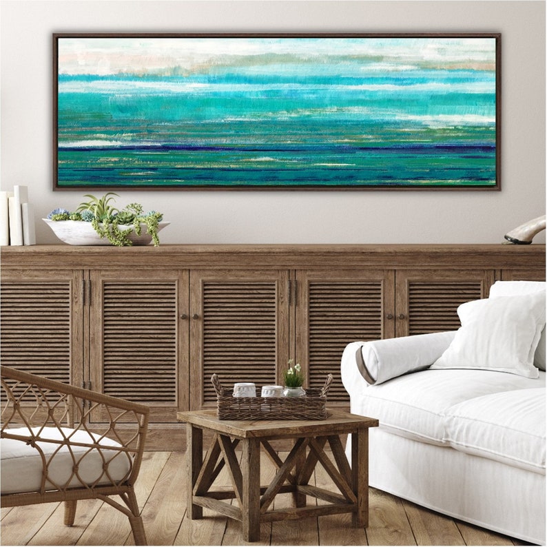 Teal Coastal Wall Art for Beach House Beach Home Unique Etsy