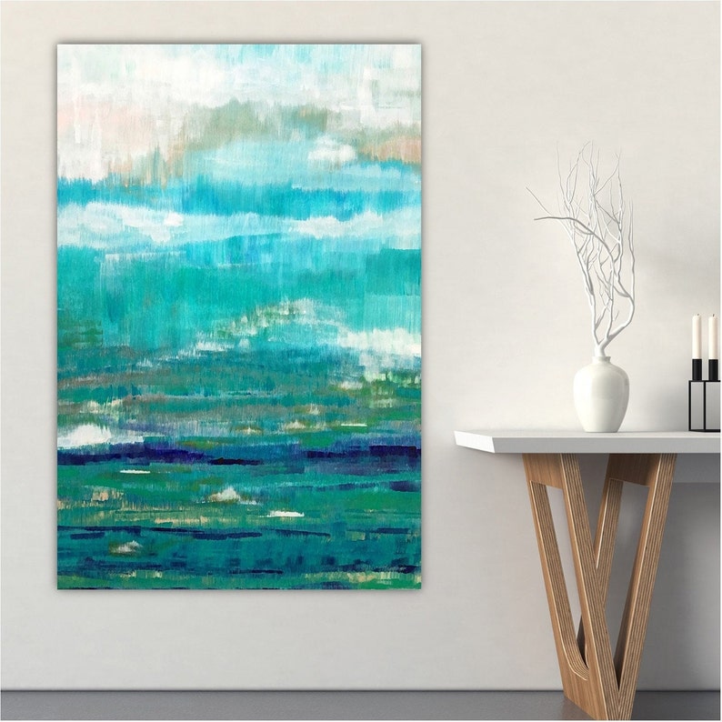 Teal Coastal Wall Art for Beach House Beach Home Unique Etsy
