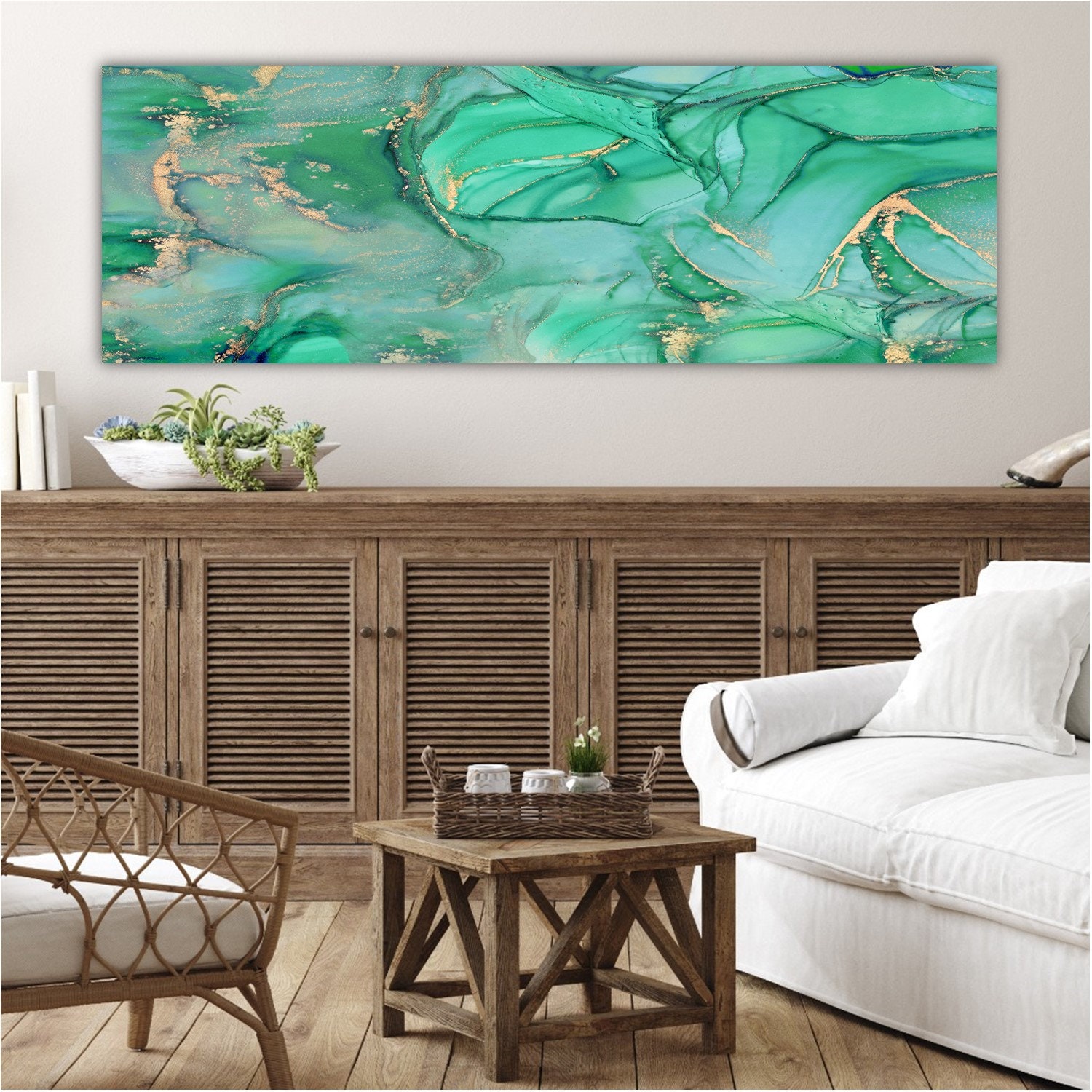 Emerald Green Wall Art Print Green and Gold Wall Art Enmarcado Etsy