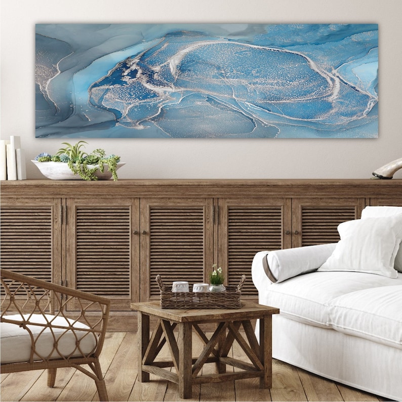 Horizontal Bedroom Painting Over the Bed Wall Decor With