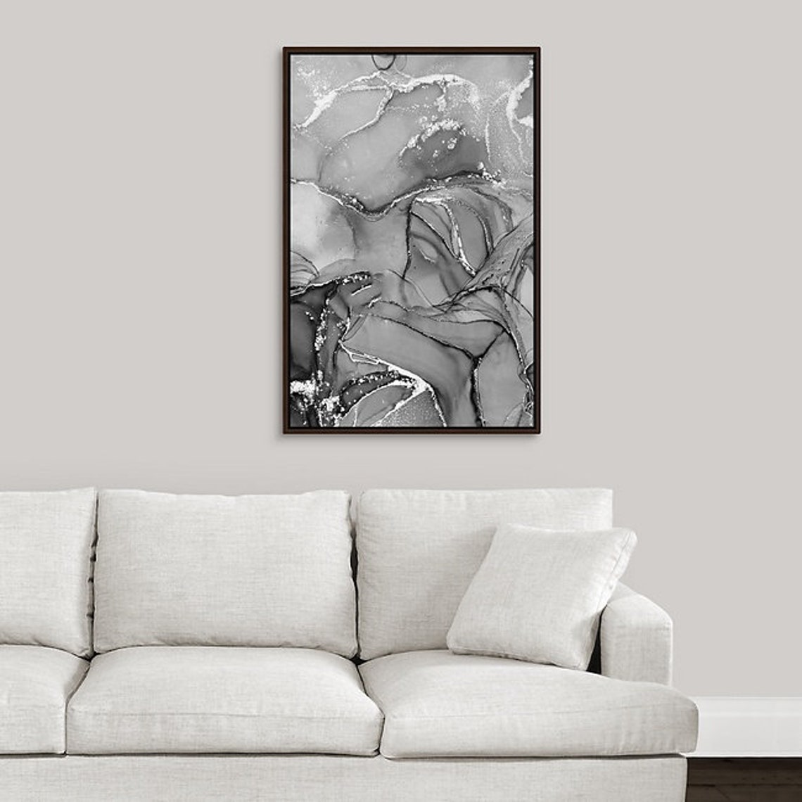 Charcoal Grey Wall Art Vertical Black and White Wall Art Etsy