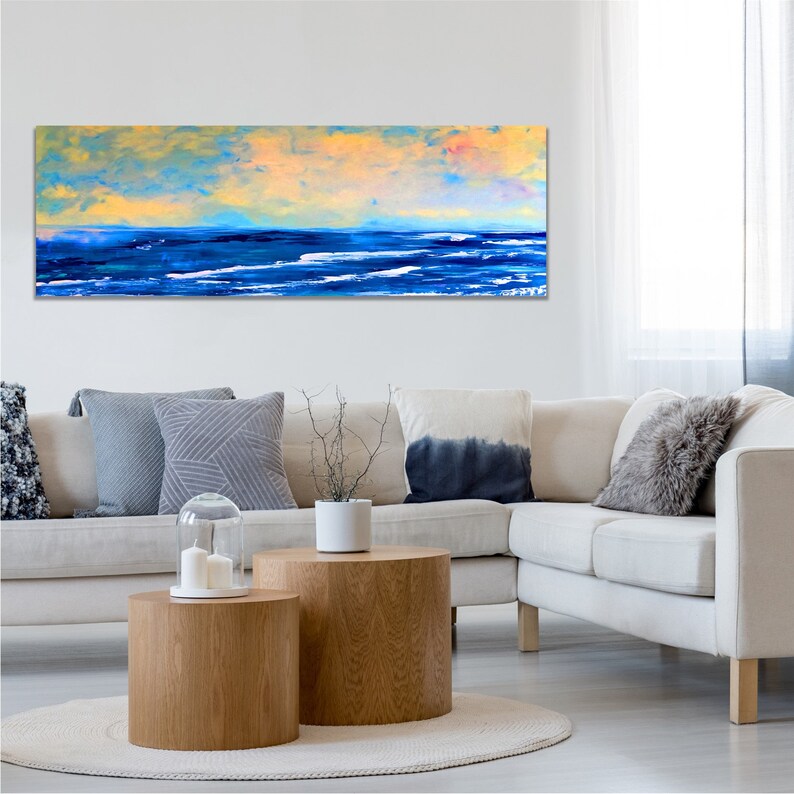 Long Beach Wall Art Framed Beach Print Horizontal Wall Art Etsy