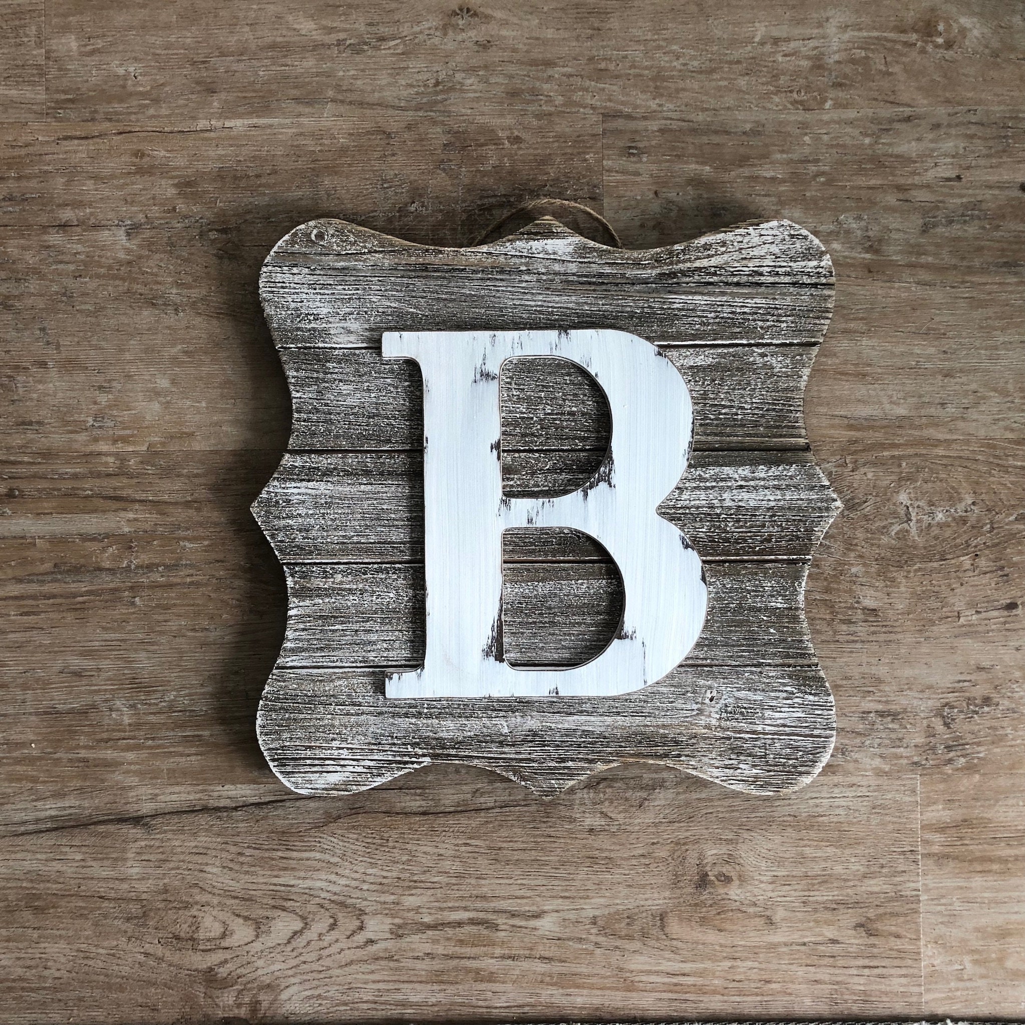 Rustic Distressed Initial Letter Pallet Sign Rustic