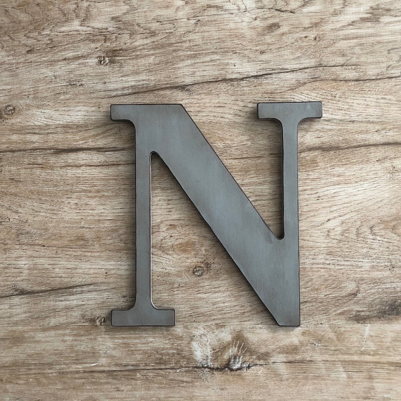 Rustic Gray Letters, Wall Decor, Distressed Initial Letters, Farmhouse Decor, A,B,C,D,E,F,G,H,I,J,K,L,M,N,O,P,Q,R,S,T,U,V,W,X,Y,&,Z, Grey image 2