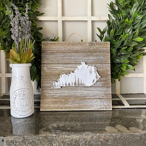 Rustic States, 8x8 Square Untextured Whitewashed Pallet Style Sign, Rustic Distressed Wall Decor, Wood States, Map, US, Rustic Home Decor