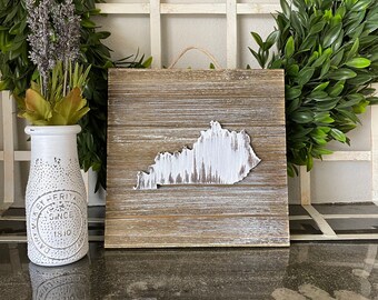 Rustic States, 8x8 Square Untextured Whitewashed Pallet Style Sign, Rustic Distressed Wall Decor, Wood States, Map, US, Rustic Home Decor