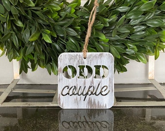 Odd Couple, Humorous Holiday Ornament, Funny Gift, Funny Wedding Gift, Rustic Christmas, Holiday Decor, Funny Ornaments, Humorous Gift