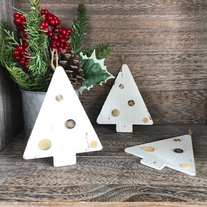 Set of 3, Rustic Button Tree Ornaments, Sewing Gift, Farmhouse Christmas, Holiday Decor, Rustic Christmas, Repurposed Buttons