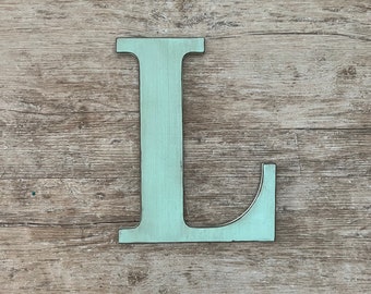 Rustic Distressed Initial Letters, Rustic Aqua, Custom Letters, A B C D E F G H I J K L M N O P Q R S T U V W X Y & Z, Gallery Wall Decor