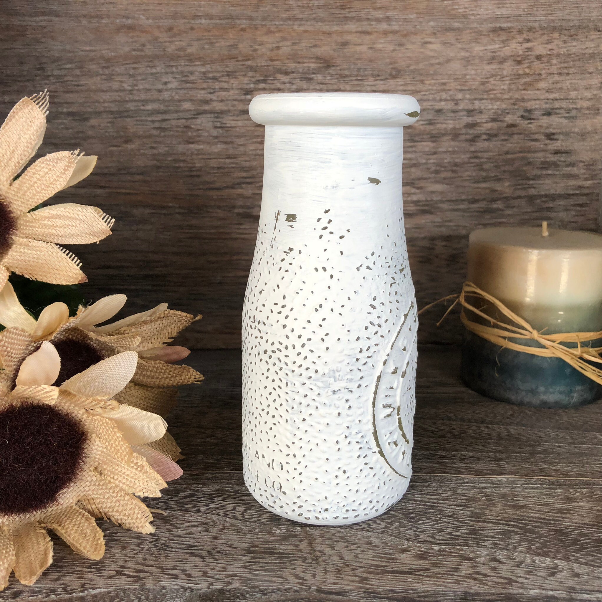 Antique White Painted Milk Jug, Distressed Heritage Dairy ... Antique White Painted Milk Jug, Distressed Heritage Dairy