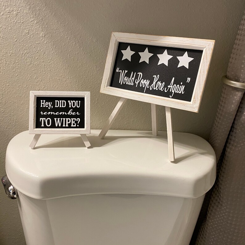 Humorous Bathroom Signs 1 Small Bathroom Sign Mini Easel Etsy
