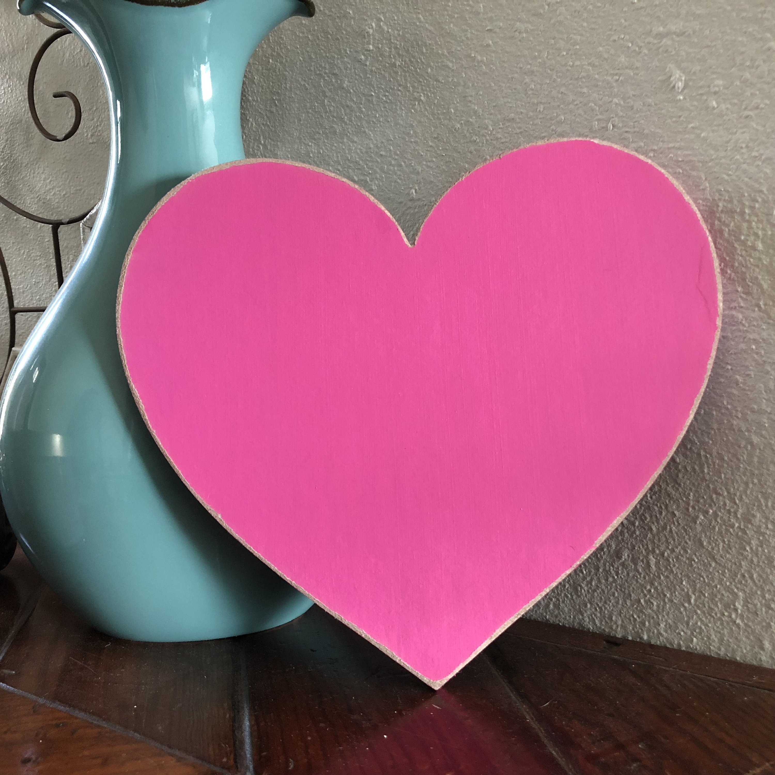 Heart Decor Rustic Hot Pink Wall Distressed