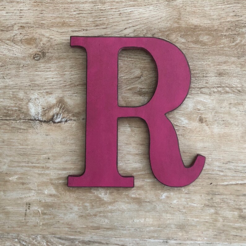 Rustic Distressed Initial Letters Hot Pink A B C D E F G H I J K L M N O P Q R S T U V W X Y Z Nursery Decor Baby Shower Wall