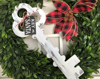 Key For Santa, XL Skeleton Key, Holiday Decor, Christmas Fun For Kids, Farmhouse Holiday, Farmhouse Christmas Decor, No Fireplace Solution