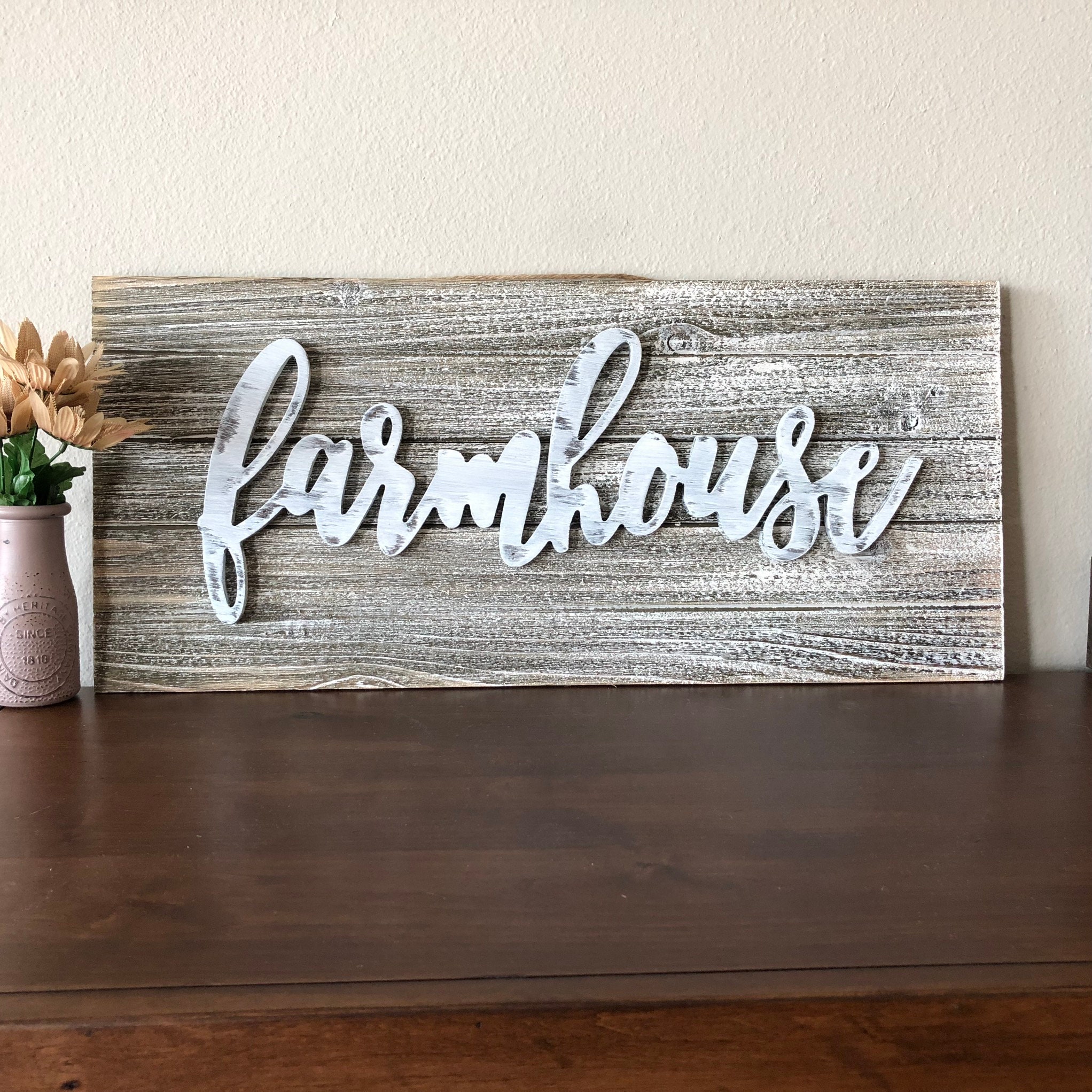 Download Large Rustic Pallet Sign, FARMHOUSE, Farmhouse Decor, Wall ...