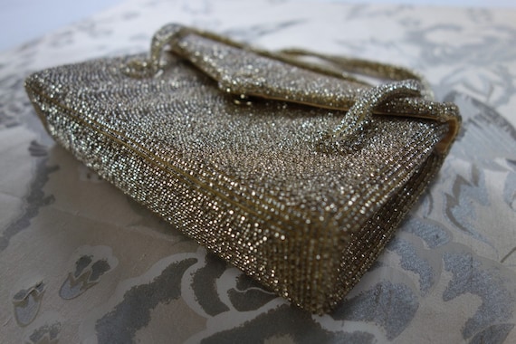 Vintage Beaged Bag Handbag Purse Richere by Walbo… - image 4