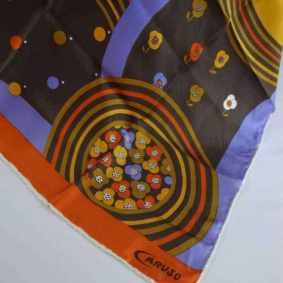 CARUSO Made in Italy SILK Twill Scarf Hand Rolled… - image 3