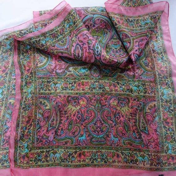 Exotic and Colorful Vintage 1970s  India Paisley … - image 2