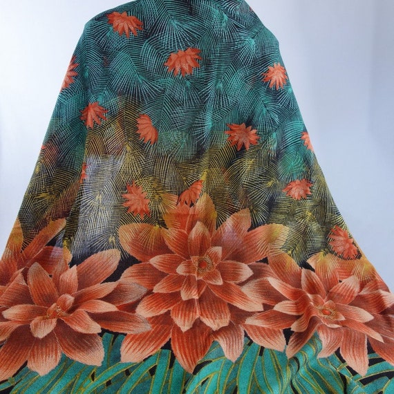 Stunning Wool Shawl Wrap Scarf, DA MAREN , Tropic… - image 1