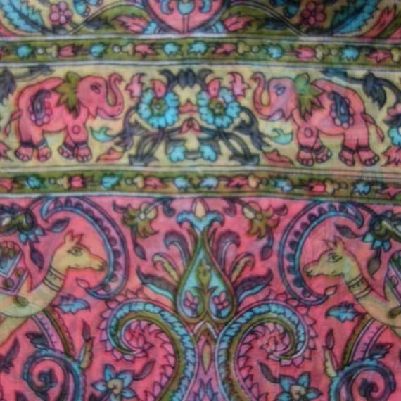 Exotic and Colorful Vintage 1970s  India Paisley … - image 1