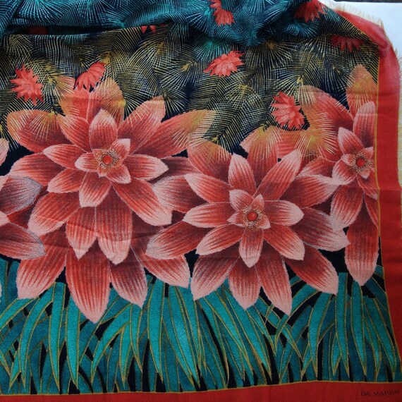 Stunning Wool Shawl Wrap Scarf, DA MAREN , Tropic… - image 2