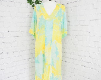 Barbizon 70s Vintage Floral Maxi Sundress Mod Hippie Boho Beach Dress Size M