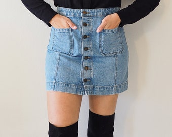 90s denim skirt | Etsy