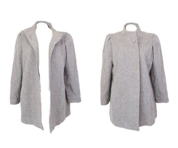 60s Vintage Mid Length Wool Coat Lined Mid Centur… - image 3