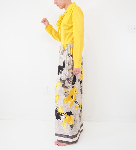 60s 70s Vintage Maxi Hostess Dress Miss Eileen Ye… - image 4