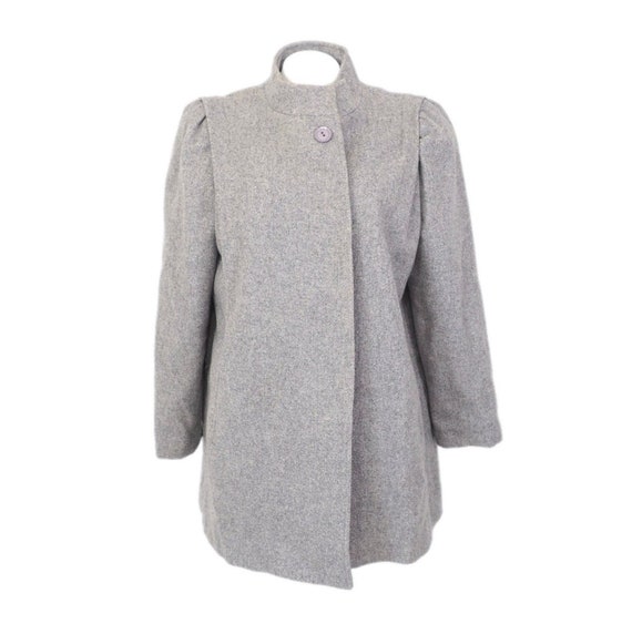 60s Vintage Mid Length Wool Coat Lined Mid Centur… - image 2