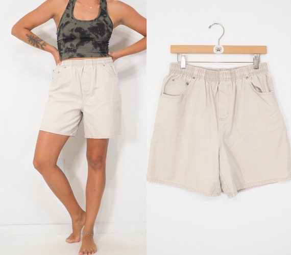 tan mom shorts