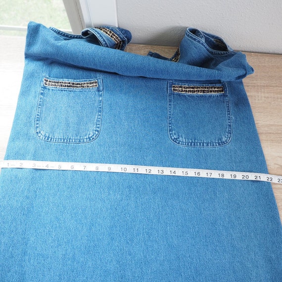 Agapo 90s Vintage Denim Jean Overall Dress With P… - image 7