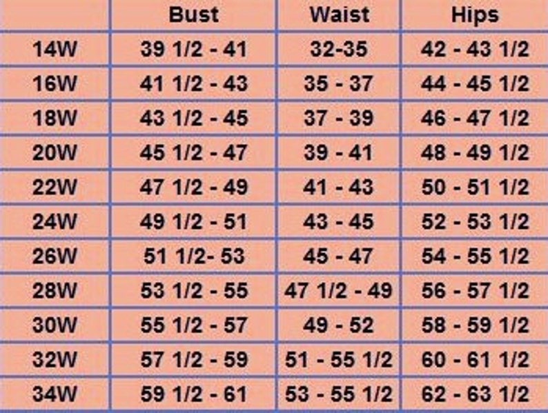 Lee Jeans Sizing Chart
