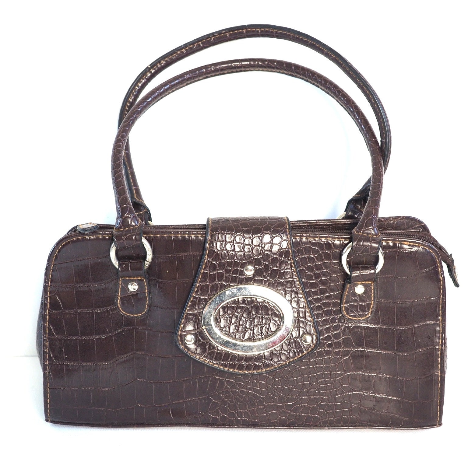 バッグ Y2K crocodile leather hand bag Y2K Vintage Handbag Crocodile Skin Top Handle Bag Faux