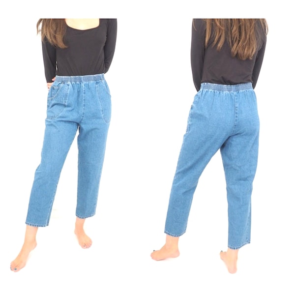 90s Vintage Mom Jeans High Waisted Relaxed Fit Cropped Leg Size 4/6 Short