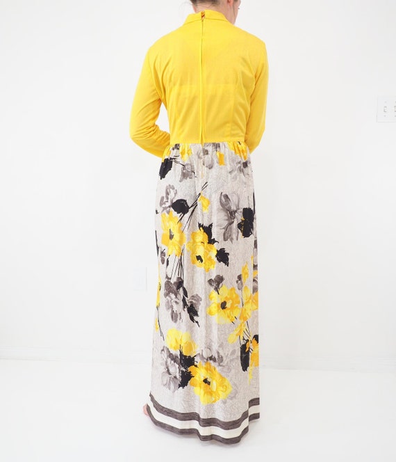 60s 70s Vintage Maxi Hostess Dress Miss Eileen Ye… - image 5