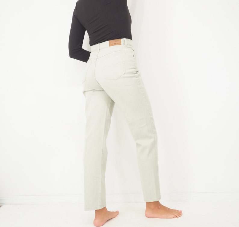 90s Vintage Beige Jeans High Waisted Relaxed Fit Tapered | Etsy