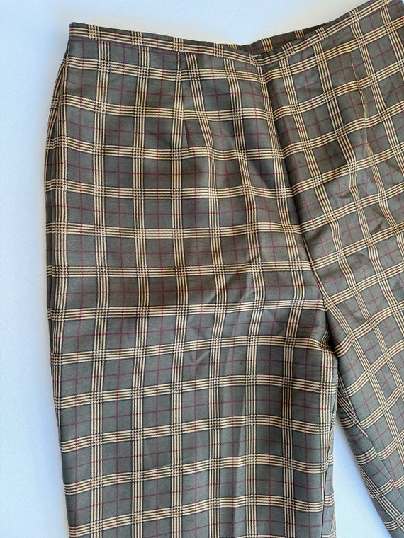 Vintage Allison Taylor Silk Slacks Olive Green Go… - image 5