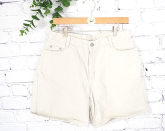 Vintage des années 90, coupe décontractée, havane beige, short en jean 100 % coton, taille 10, taille 31