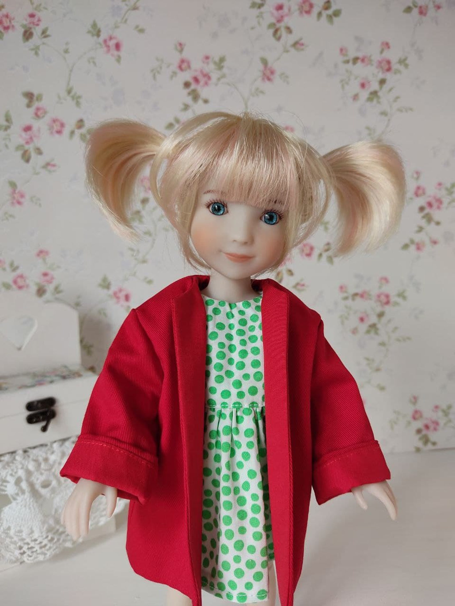 Dress and oversize coat for Siblies Ruby Red Fashion Friends Etsy