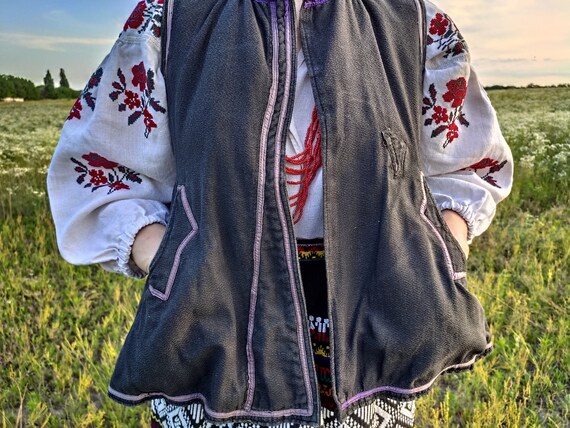 1920's Ukrainian vest, vintage vyshyvanka, vintage