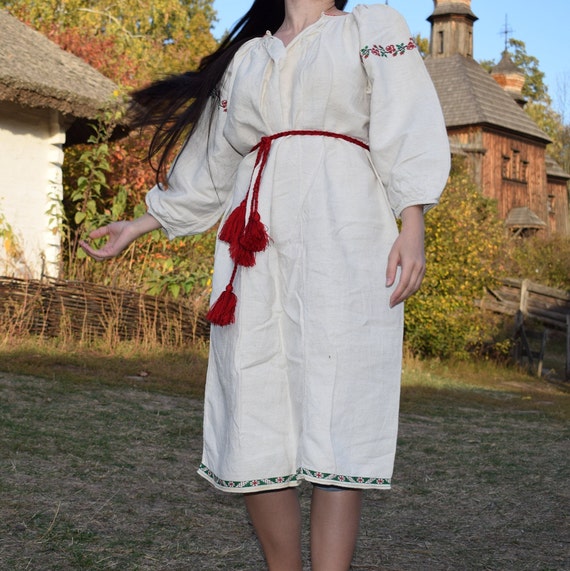 Antique Ukrainian shirt vyshyvanka, homespun dress
